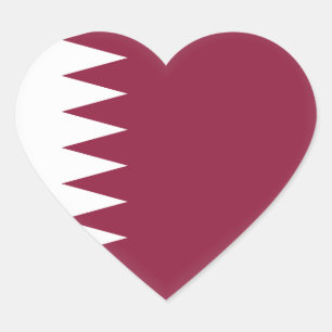 Sticker Cœur Drapeau du Qatar