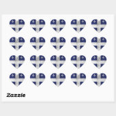 Sticker Cœur Drapeau du Québec style grunge érodé (Feuille)