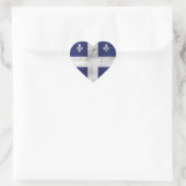 Sticker Cœur Drapeau du Québec style grunge érodé (Sac)