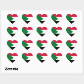 Sticker Cœur Drapeau du Soudan (Feuille)