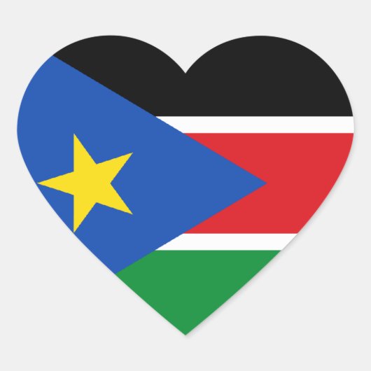 Sticker Cœur Drapeau du Soudan du Sud (Devant)