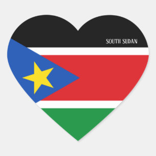 Sticker Cœur Drapeau du Sud-Soudan Splendide patriotique