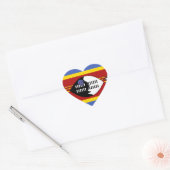 Sticker Cœur Drapeau du Swaziland (Enveloppe)
