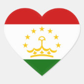 Sticker Cœur Drapeau du Tadjikistan (Devant)