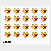 Sticker Cœur Drapeau du Zimbabwe (Feuille)
