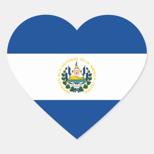 Sticker Coeur Drapeau El Salvador (Devant)