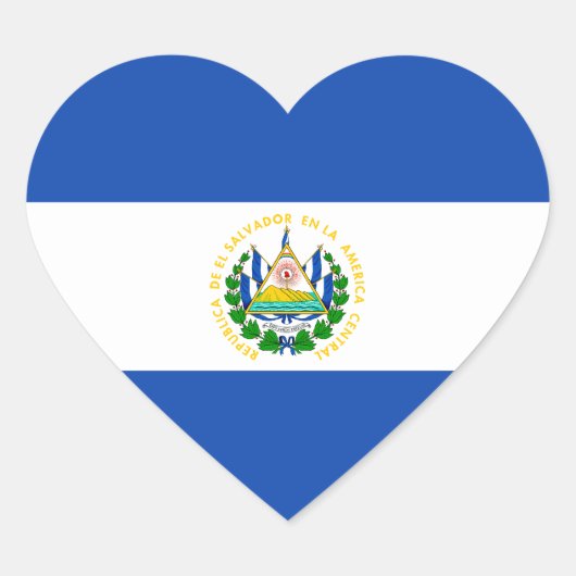 Sticker Coeur Drapeau El Salvador (Devant)