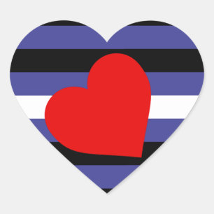 Sticker Cœur Drapeau et coeur de la Fierté en cuir