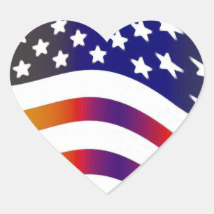 Sticker Cœur drapeau etats-unis coeur amour américain honneur t