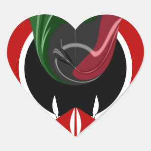 Sticker Cœur Drapeau Fluide Kenya Hakuna Matata