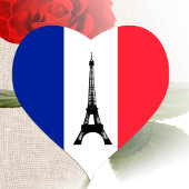 Sticker Cœur Drapeau français & Tour Eiffel - France /supporter