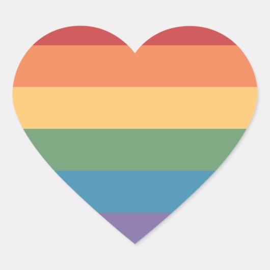 Sticker Cœur Drapeau gay pride Coeur réchauffé (Devant)