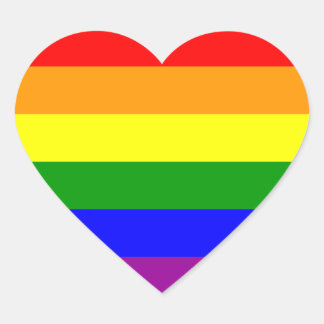 Sticker Cœur Drapeau gay pride / Drapeau arc-en-ciel