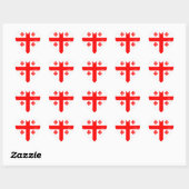 Sticker Cœur Drapeau Géorgie Splendide patriotique (Feuille)