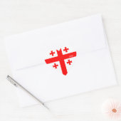 Sticker Cœur Drapeau Géorgie Splendide patriotique (Enveloppe)