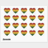 Sticker Cœur Drapeau Grunge Rasta (Feuille)