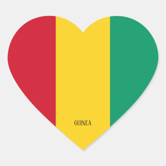 Sticker Cœur Drapeau Guinée Splendide patriotique (Devant)