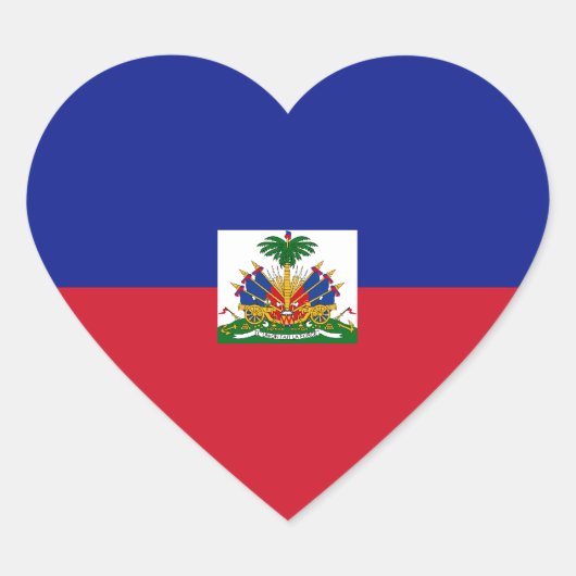 Sticker Coeur Drapeau Haïti (Devant)