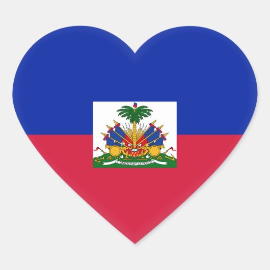 Sticker Cœur Drapeau Haïti (Haïti) (Devant)