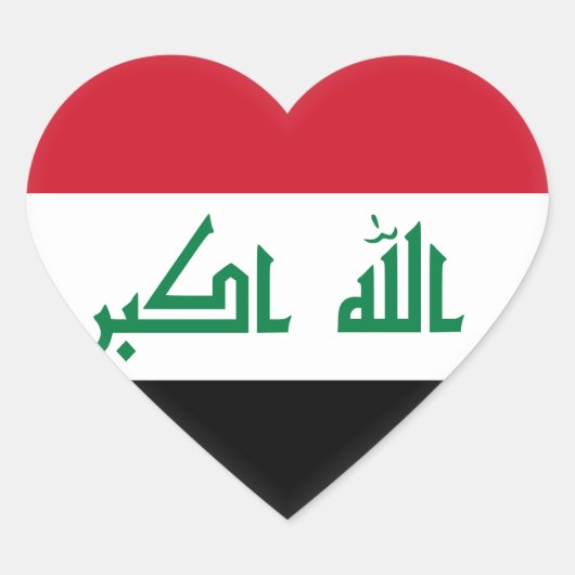 Sticker Cœur Drapeau Iraq (Iraq) (Devant)