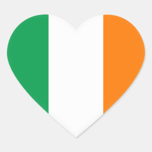 Sticker Cœur Drapeau irlandais