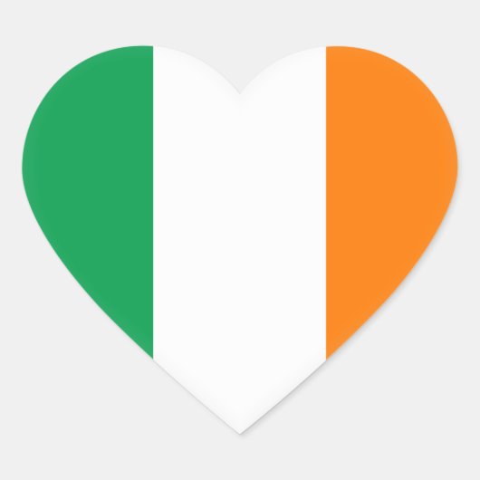 Sticker Cœur Drapeau irlandais (Devant)