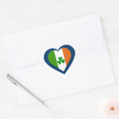 Sticker Cœur drapeau irlandais et shamrock (Enveloppe)