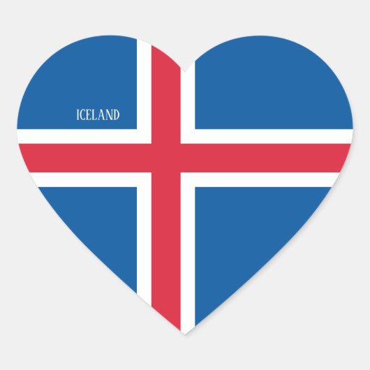 Sticker Cœur Drapeau Islande Splendide patriotique (Devant)