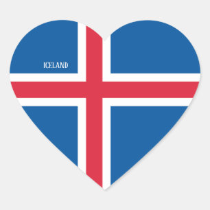 Sticker Cœur Drapeau Islande Splendide patriotique