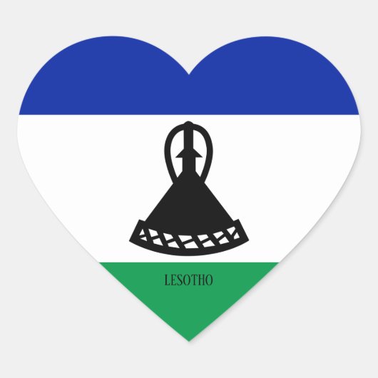 Sticker Cœur Drapeau Lesotho Splendide patriotique (Devant)