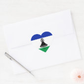 Sticker Cœur Drapeau Lesotho Splendide patriotique (Enveloppe)