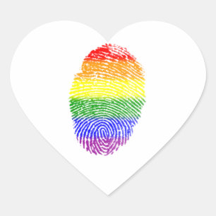 Sticker Cœur Drapeau LGBT Pride