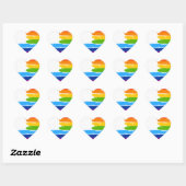 Sticker Cœur Drapeau LGBT Rainbow American Pride (Feuille)