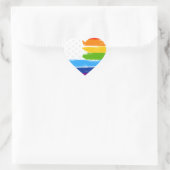 Sticker Cœur Drapeau LGBT Rainbow American Pride (Sac)