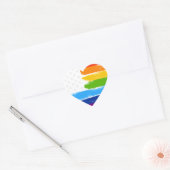 Sticker Cœur Drapeau LGBT Rainbow American Pride (Enveloppe)