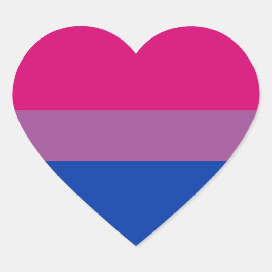 Sticker Cœur Drapeau LGBTQ Bisexual Pride (Devant)