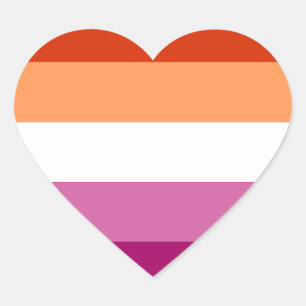 Sticker Cœur Drapeau LGBTQ Lesbian Pride