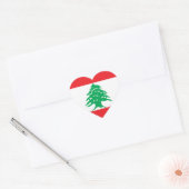 Sticker Cœur Drapeau libanais (Enveloppe)