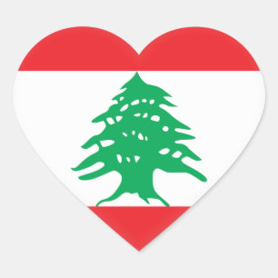 Sticker Cœur Drapeau libanais