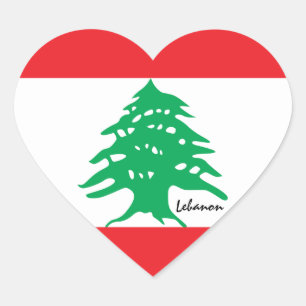 Sticker Cœur Drapeau libanais & Coeur, Voyage Liban/fans sporti