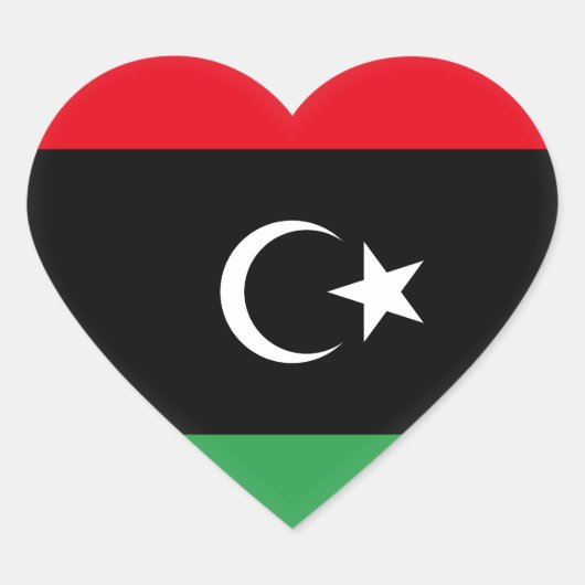 Sticker Cœur Drapeau libyen (Devant)