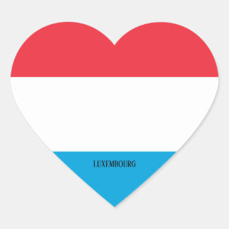 Sticker Cœur Drapeau Luxembourg Splendide patriotique