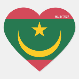 Sticker Cœur Drapeau Mauritanie Splendide patriotique