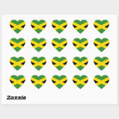 Sticker Cœur Drapeau national de Jamaïque (Feuille)