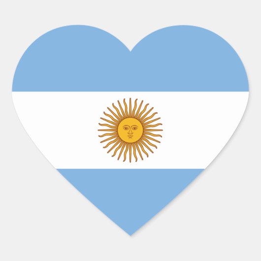 Sticker Cœur Drapeau national de l'Argentine (Devant)