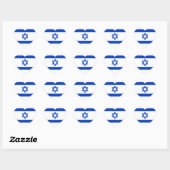 Sticker Cœur Drapeau national d'Israël - Version authentique (Feuille)