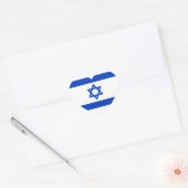 Sticker Cœur Drapeau national d'Israël - Version authentique (Enveloppe)