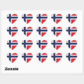 STICKER CŒUR DRAPEAU NORVÈGE (Feuille)