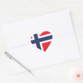 STICKER CŒUR DRAPEAU NORVÈGE (Enveloppe)