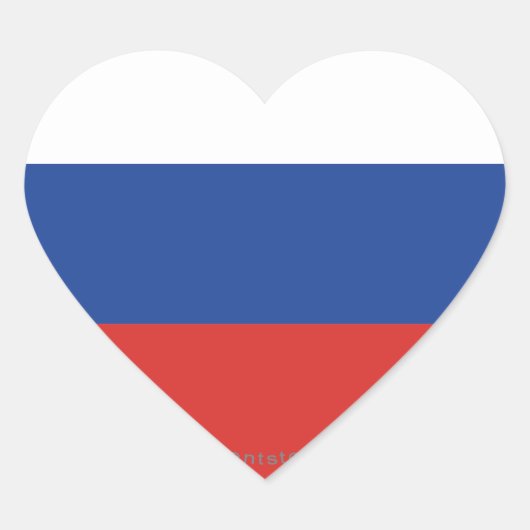 Sticker Cœur Drapeau ordinaire de Russie (Devant)